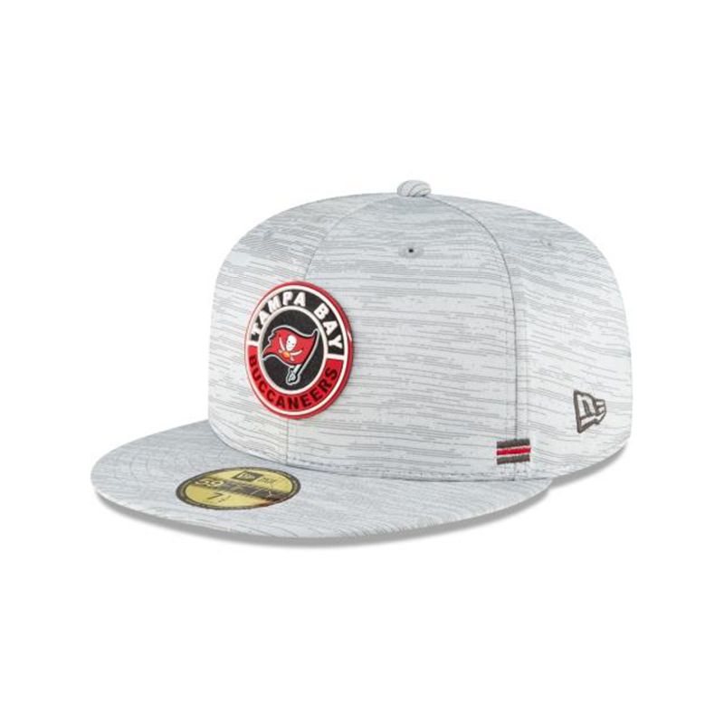 NFL Tampa Bay Buccaneers Official Fall Sideline 59Fifty Fitted (XWW0085) - Grey New Era Caps